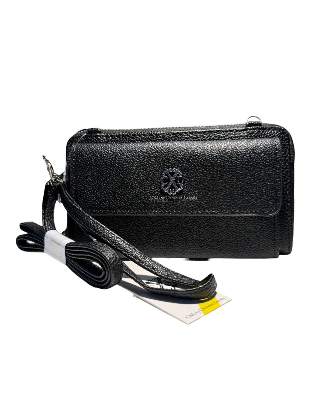 Christian Lacroix Blake Pebble Wallet Crossbody Black NWT